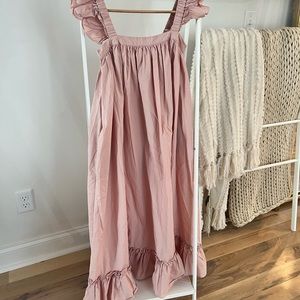 Frill Sleeve Pink Maxi